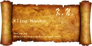 Kling Nándor névjegykártya