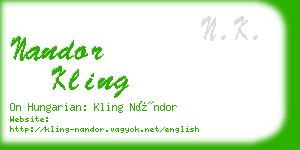 nandor kling business card